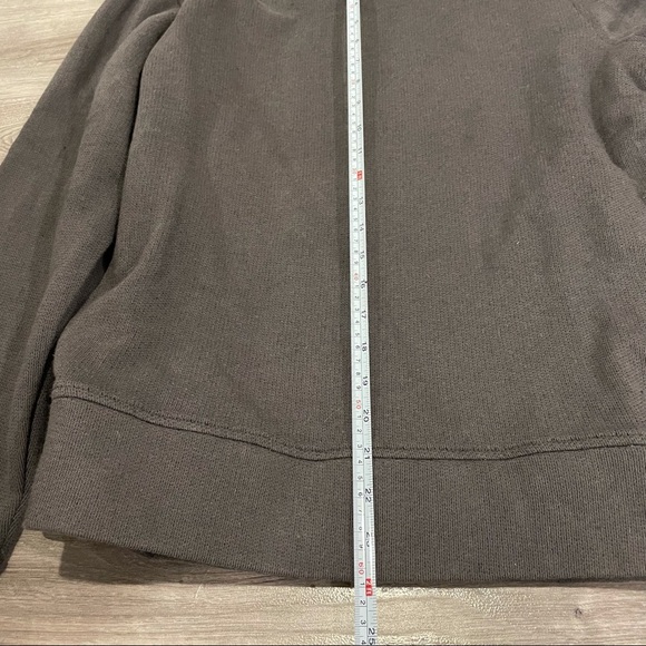 North Face mens heavyweight collared sweatshirt waffle fabric lined  Sz L Gray - Picture 11 of 13